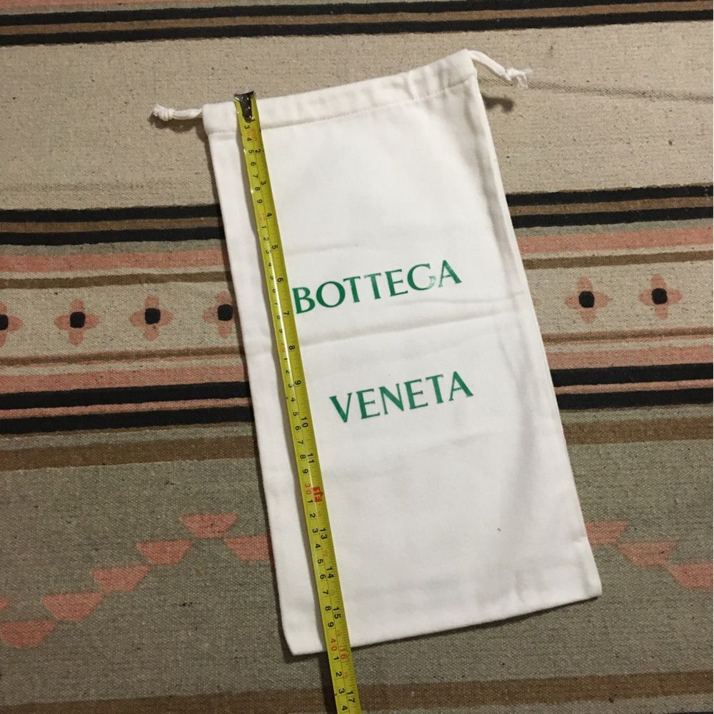 Bottega Veneta Long Medium White Soft Drawstring Dustbag 16” x 8” Logo name new